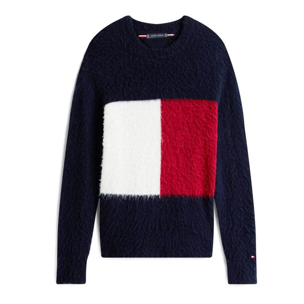 Tommy Hilfiger Oversized Flag Relaxed Jumper With Alpaca